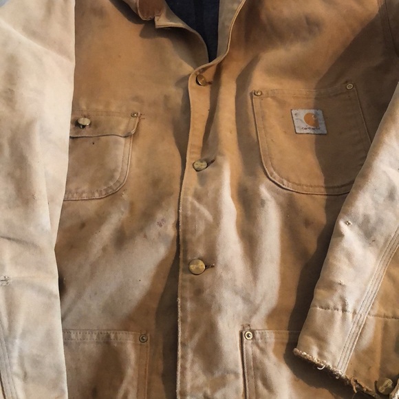 Men’s VTG Y2k thrashed carhartt corduroy collar blanket lined jacket - Picture 13 of 15